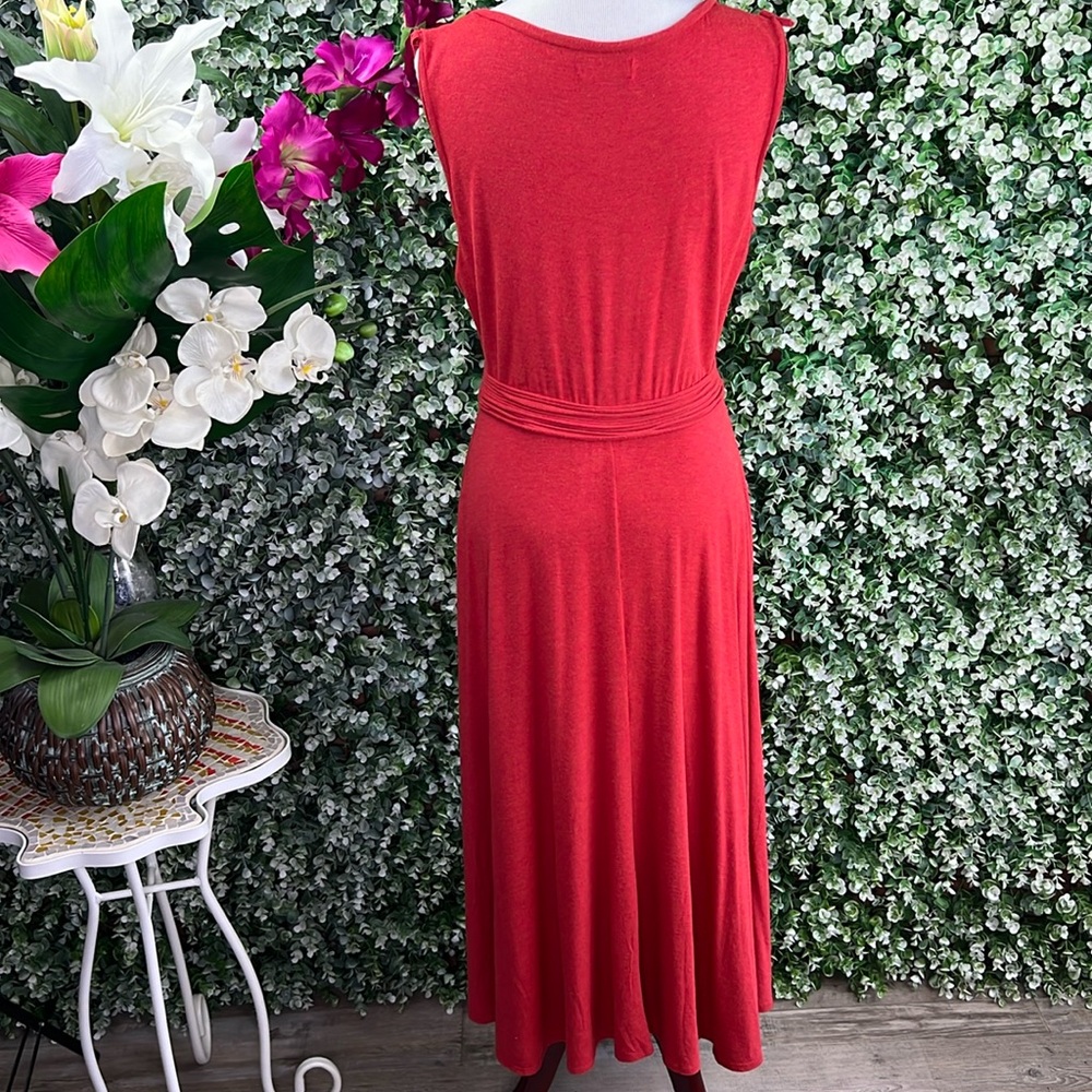 Max Studio Sleeveless Pumpkin Spice Red Orange Maxi Dress - Picture 3 of 11